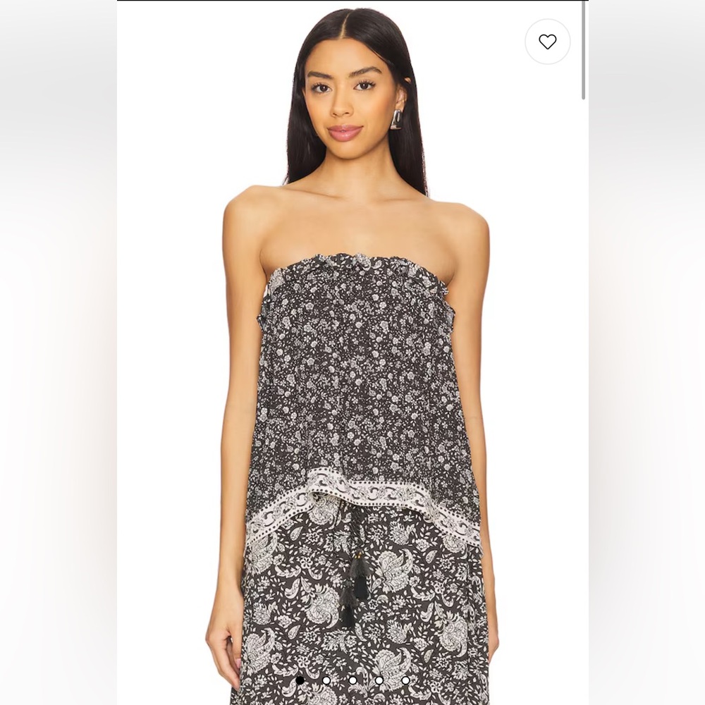 BNWT Spell Little Bird Strapless Top from Revolve in Black and White